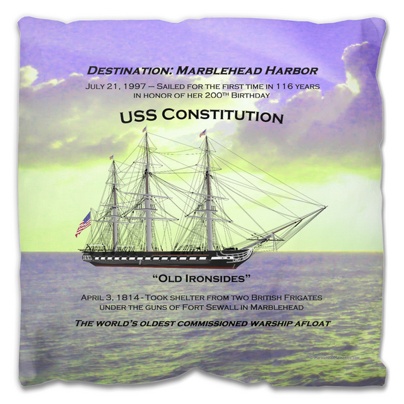 Destination Marblehead USS Constitution - Outdoor Pillow