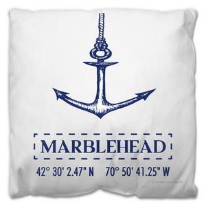 Marblehead Anchor Lat-Lon Outdoor Pillow