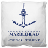 Marblehead Anchor Lat-Lon Outdoor Pillow