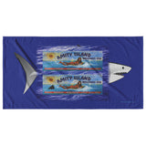 Amity Billboard Shark Bckgrnd, Beach Towel