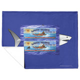 Amity Sign w Shark Bckgrnd - Fleece Blanket