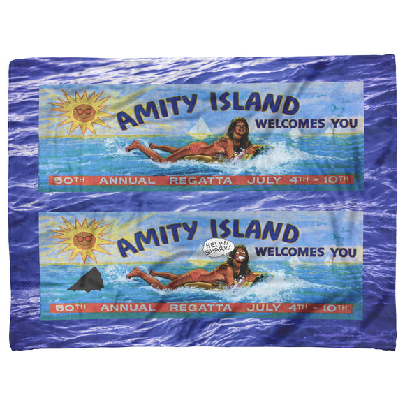 Amity Welcomes You Billboard - Fleeece Blanket