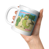 Aruba - One Happy Island, Iquana Cactus Cartoon, Mug