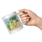 Aruba - One Happy Island, Iquana Cactus Cartoon, Mug