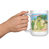 Aruba - One Happy Island, Iquana Cactus Cartoon, Mug
