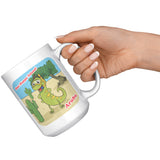 Aruba - One Happy Island, Iquana Cactus Cartoon, Mug