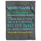 Civil Engineer WTF Moments, Fleece Blanket v2