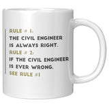 Civil Engineer is Always Right - Mug