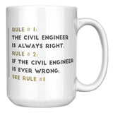 Civil Engineer is Always Right - Mug