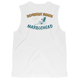 Devereux Beach, Marblehead v1 - Unisex Muscle Tank (FRONT LEFT & BACK PRINT) by Canvas