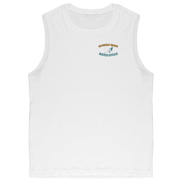 Devereux Beach, Marblehead v1 - Unisex Muscle Tank (FRONT LEFT & BACK PRINT) by Canvas