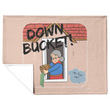 Down Bucket Cartoon - Fleece Blanket