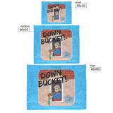 Down Bucket Cartoon - Fleece Blanket Lt Blue Bckgrnd