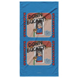 Down Bucket Cartoon 2 image - Beach Towel - Blue Bckgrnd