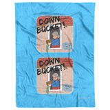 Down Bucket Cartoon 2 image - Fleece Blanket - Blue Bckgrnd