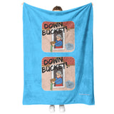 Down Bucket Cartoon 2 image - Fleece Blanket - Blue Bckgrnd
