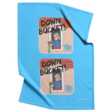 Down Bucket Cartoon 2 image - Fleece Blanket - Blue Bckgrnd