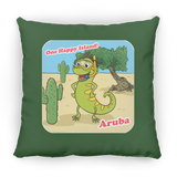 ARUBA Iguana Cactus Cartoon - Pillow, Small