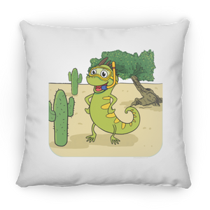 Iguana Cactus Cartoon - Pillow, Medium