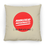 Marblehead, Town w Spirit, Red Circle - Pillow, Small