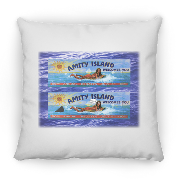 Amity Welcomes You Billboard, Water Bckgrnd - Pillow, Large