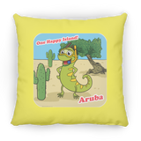 ARUBA Iguana Cactus Cartoon - Pillow, Large