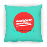 Marblehead, Town w Spirit, Red Circle - Pillow, Medium