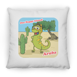 ARUBA Iguana Cactus Cartoon - Pillow, Small