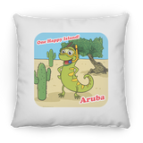 ARUBA Iguana Cactus Cartoon - Pillow, Small