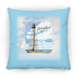 Marblehead, Lighthouse Color Sketch, Clouds - Pillow, Small