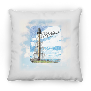 Marblehead, Lighthouse Color Sketch, Clouds - Pillow, Large