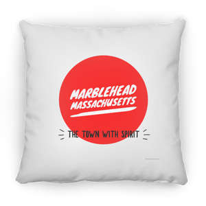 Marblehead, Town w Spirit, Red Circle - Pillow, Large