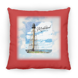 Marblehead, Lighthouse Color Sketch, Clouds - Pillow, Small