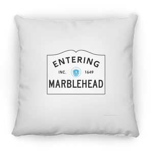 Marblehead, Entering Marblehead Sign - Pillow, Large