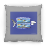 Amity Welcomes You Billboard, Shark Bckgrnd - Pillow, Medium