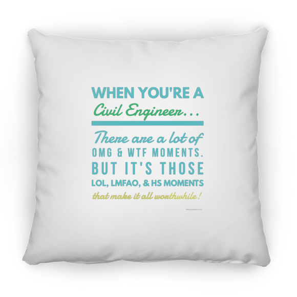 Civil Engineer WTF LMFAO - Pillow v1, Large