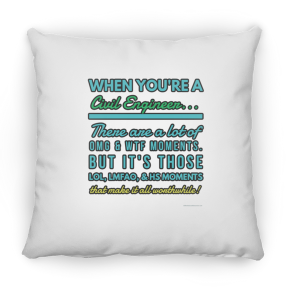 Civil Engineer WTF LMFAO - Pillow v2, Medium