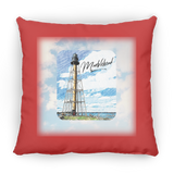 Marblehead, Lighthouse Color Sketch, Clouds - Pillow, Large