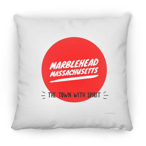 Marblehead, Town w Spirit, Red Circle - Pillow, Medium