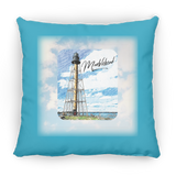 Marblehead, Lighthouse Color Sketch, Clouds - Pillow, Small