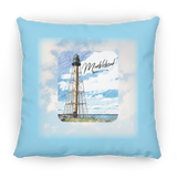 Marblehead, Lighthouse Color Sketch, Clouds - Pillow, Large