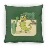 Iguana Cactus Cartoon - Pillow, Large