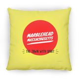 Marblehead, Town w Spirit, Red Circle - Pillow, Medium