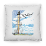 Marblehead, Lighthouse Color Sketch - Pillow, Medium