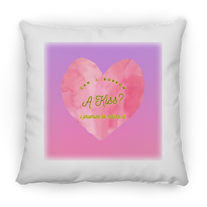 Can I Borrow a Kiss, Heart, Gradient Bckgrnd - Pillow, Small