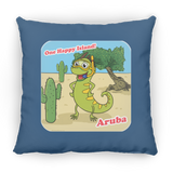 ARUBA Iguana Cactus Cartoon - Pillow, Large