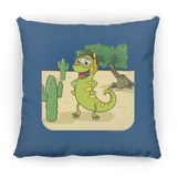 Iguana Cactus Cartoon - Pillow, Small