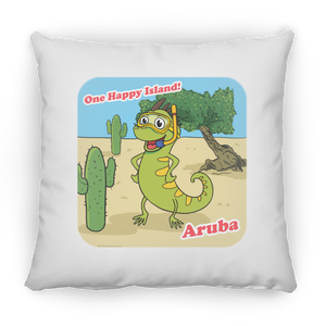 ARUBA Iguana Cactus Cartoon - Pillow, Large