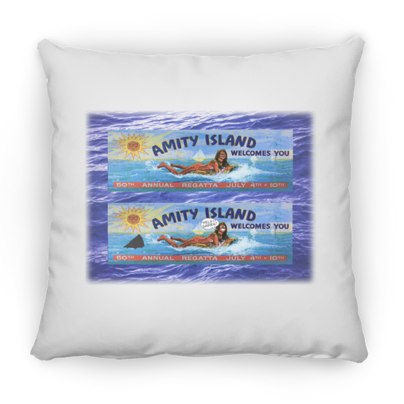 Amity Welcomes You Billboard, Water Bckgrnd - Pillow, Small