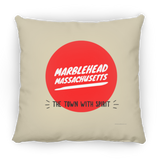 Marblehead, Town w Spirit, Red Circle - Pillow, Medium